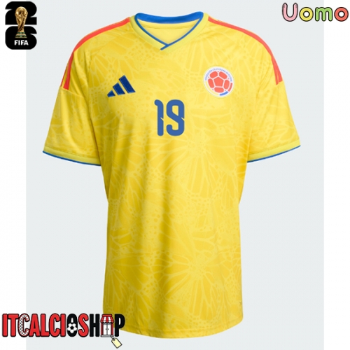 Colombia Rafael Santos Borre #19 Prima Maglia Mondiali 2026 Manica Corta